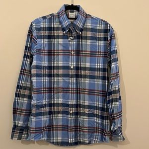 Blue plaid Brooks Brothers button down sport shirt